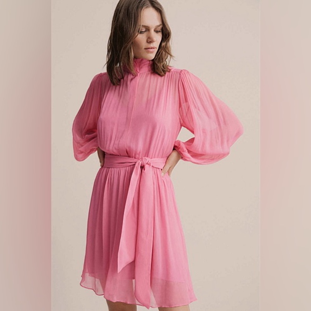 Witchery Pink Long Sleeve Dress